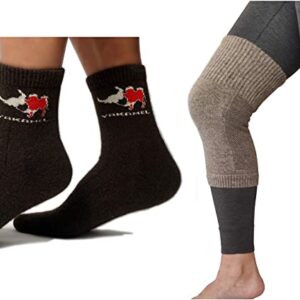 yak wool socks plus wool knee warmer